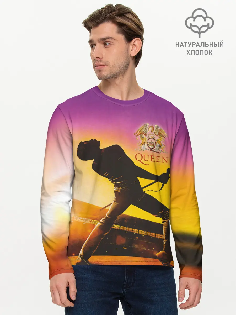 Мужской лонгслив базовый / Queen (P007_P004ooo2105599, P004ooo2105599)