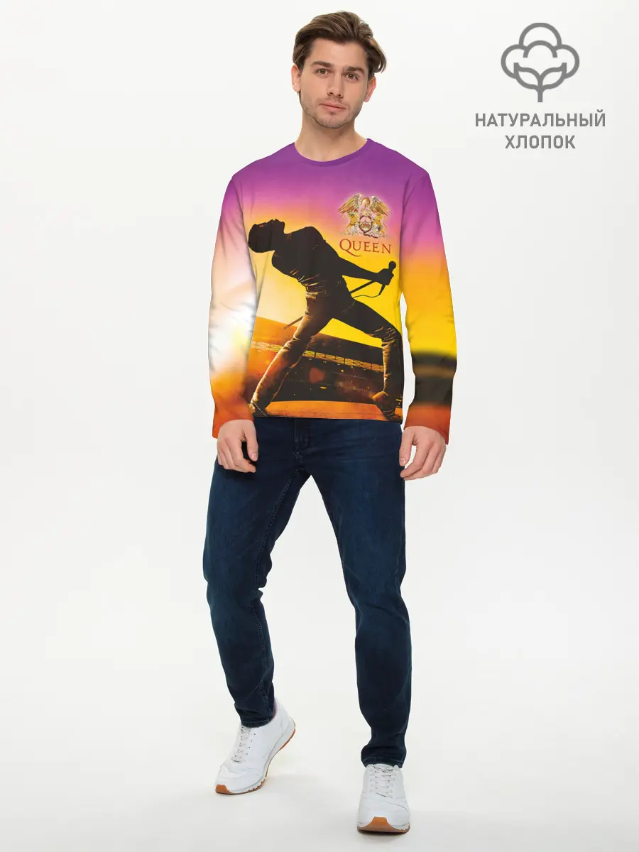Мужской лонгслив базовый / Queen (P007_P004ooo2105599, P004ooo2105599)