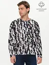 Мужской лонгслив базовый / Черно-белые медведи (P007_P004ooo2105819, P004ooo2105819)