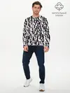 Мужской лонгслив базовый / Черно-белые медведи (P007_P004ooo2105819, P004ooo2105819)