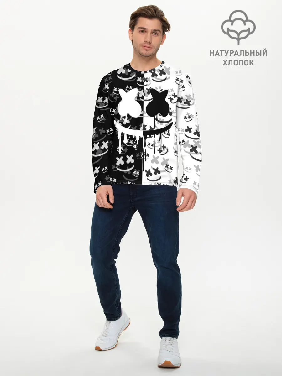 Мужской лонгслив базовый / Fortnite & Marshmello (P007_P004ooo2107213, P004ooo2107213)