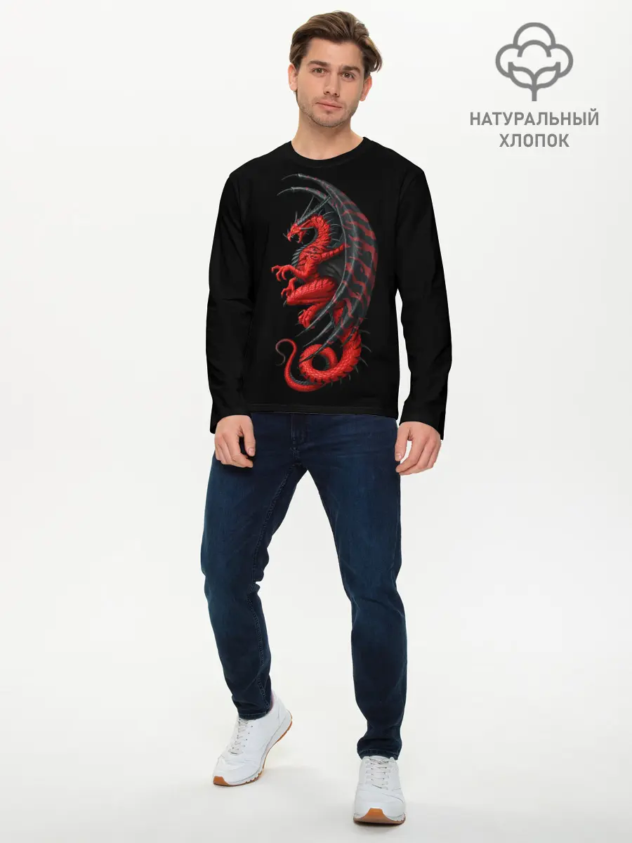 Мужской лонгслив базовый / Red Dragon (P007_P004ooo2105893, P004ooo2105893)