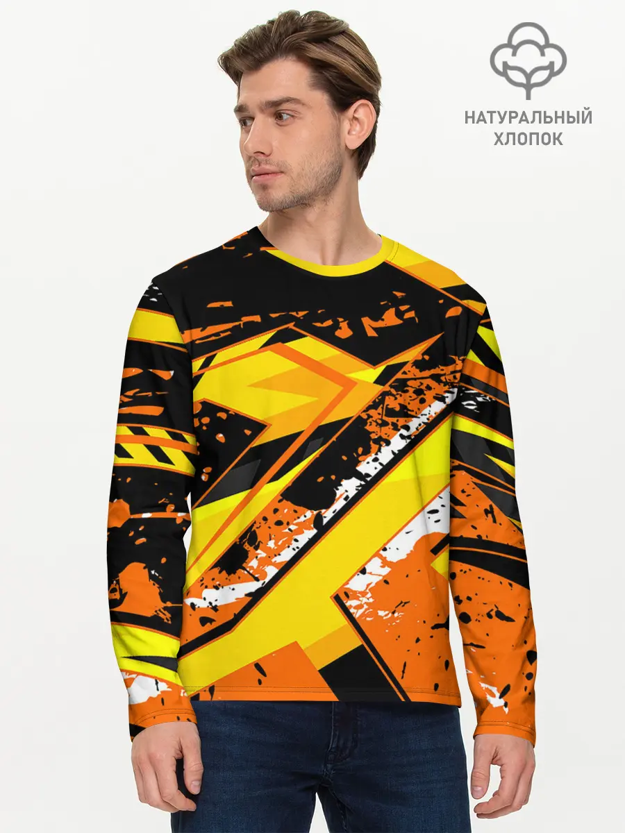Мужской лонгслив базовый / orange cheeky rust (P007_P004ooo2106207, P004ooo2106207)