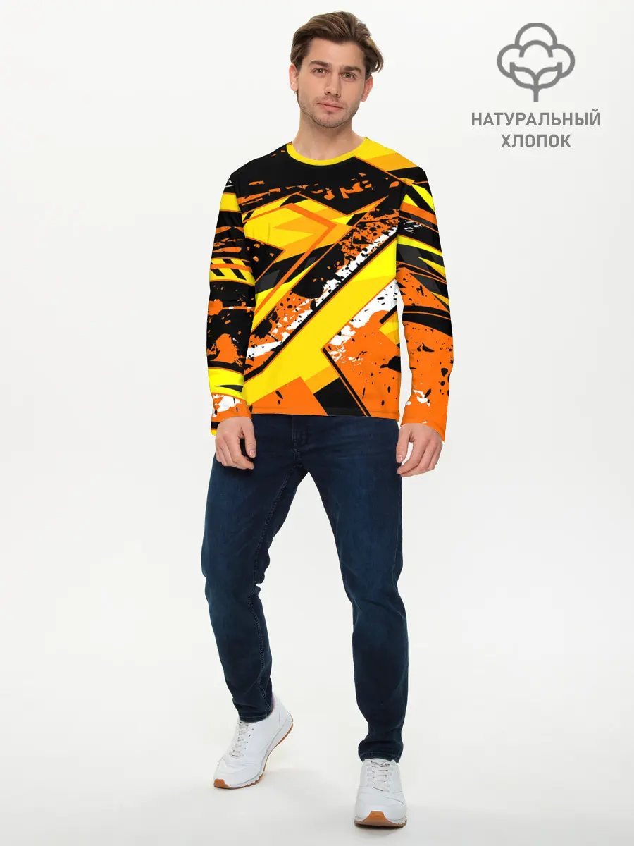 Мужской лонгслив базовый / orange cheeky rust (P007_P004ooo2106207, P004ooo2106207)