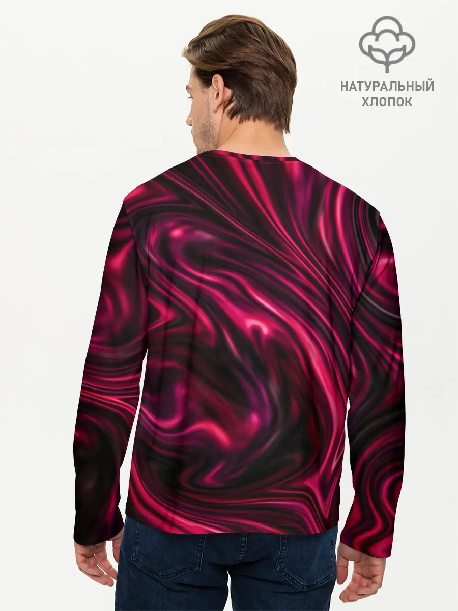 Мужской лонгслив базовый / Abstract Fluid (P007_P004ooo2110037, P004ooo2110037)