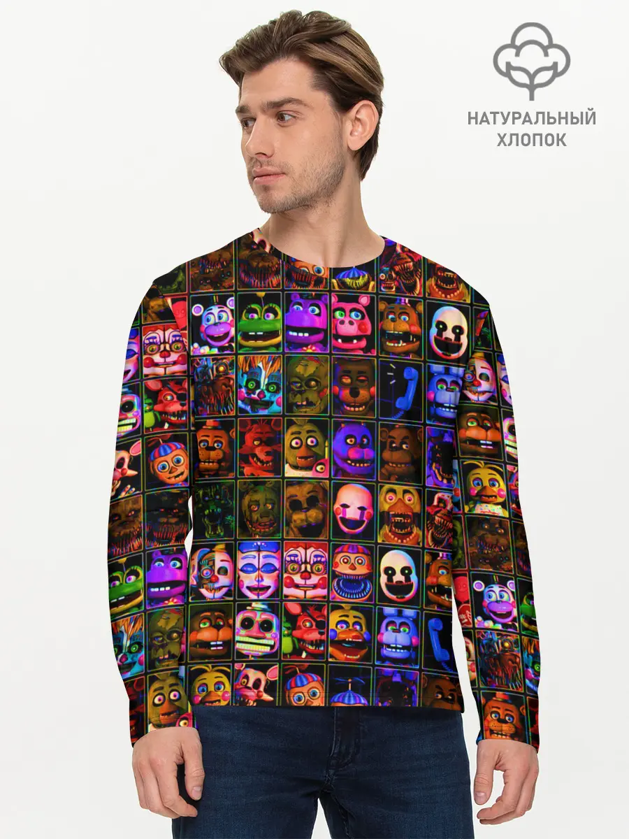 Мужской лонгслив базовый / Five Nights At Freddys (P007_P004ooo2113009, P004ooo2113009)