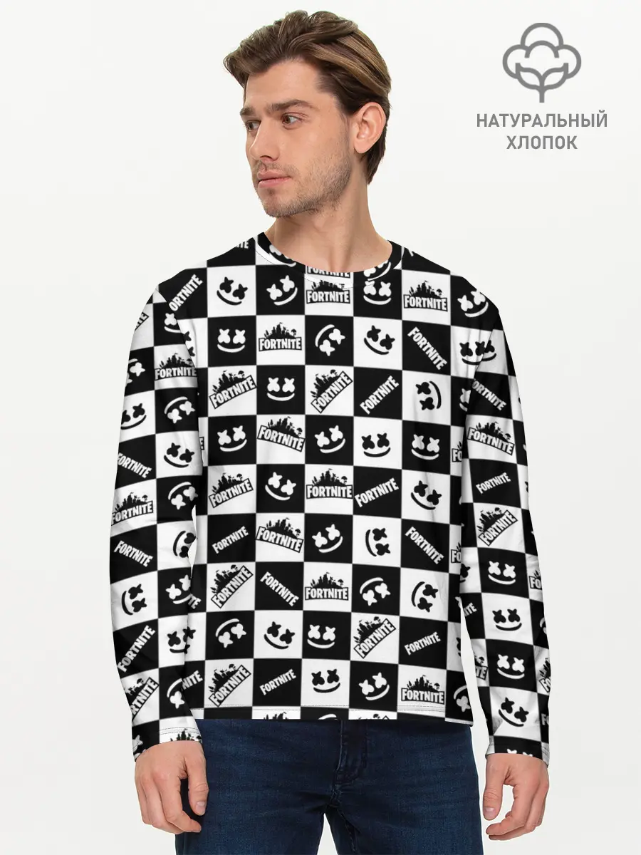 Мужской лонгслив базовый / Fortnite&Marshmello (P007_P004ooo2115107, P004ooo2115107)