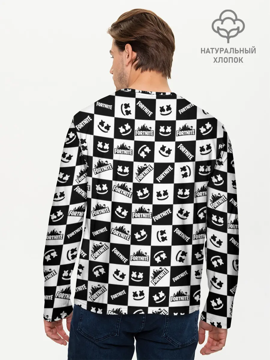 Мужской лонгслив базовый / Fortnite&Marshmello (P007_P004ooo2115107, P004ooo2115107)
