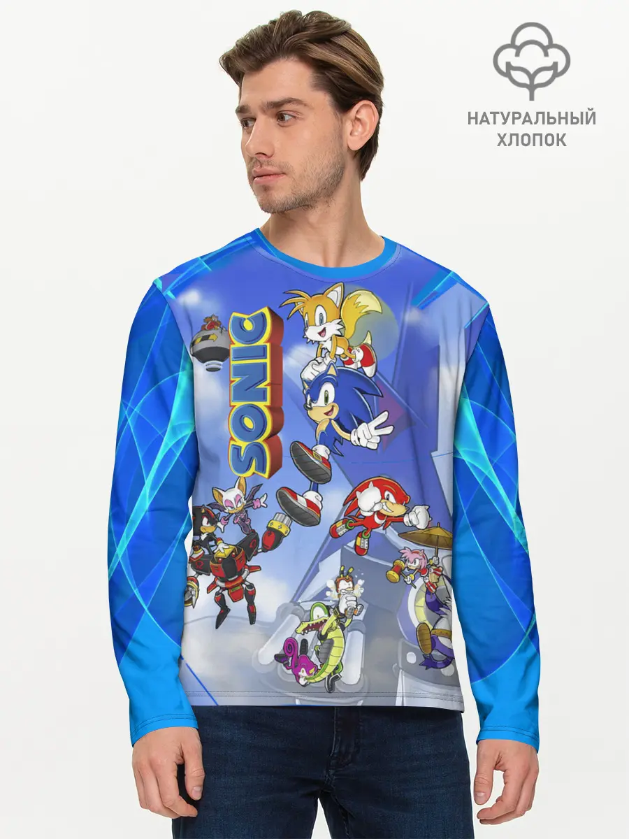 Мужской лонгслив базовый / Sonic (P007_P004ooo2115709, P004ooo2115709)
