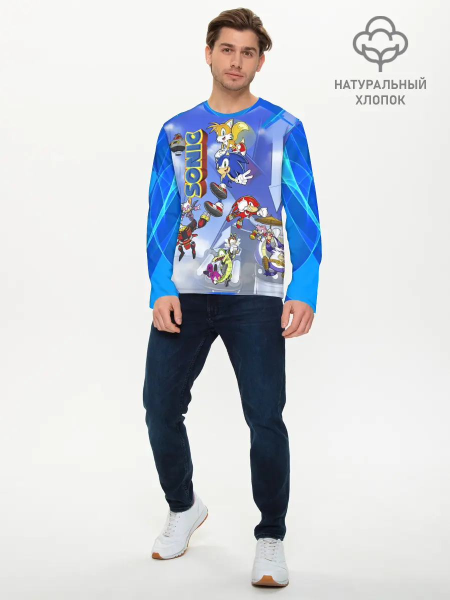 Мужской лонгслив базовый / Sonic (P007_P004ooo2115709, P004ooo2115709)