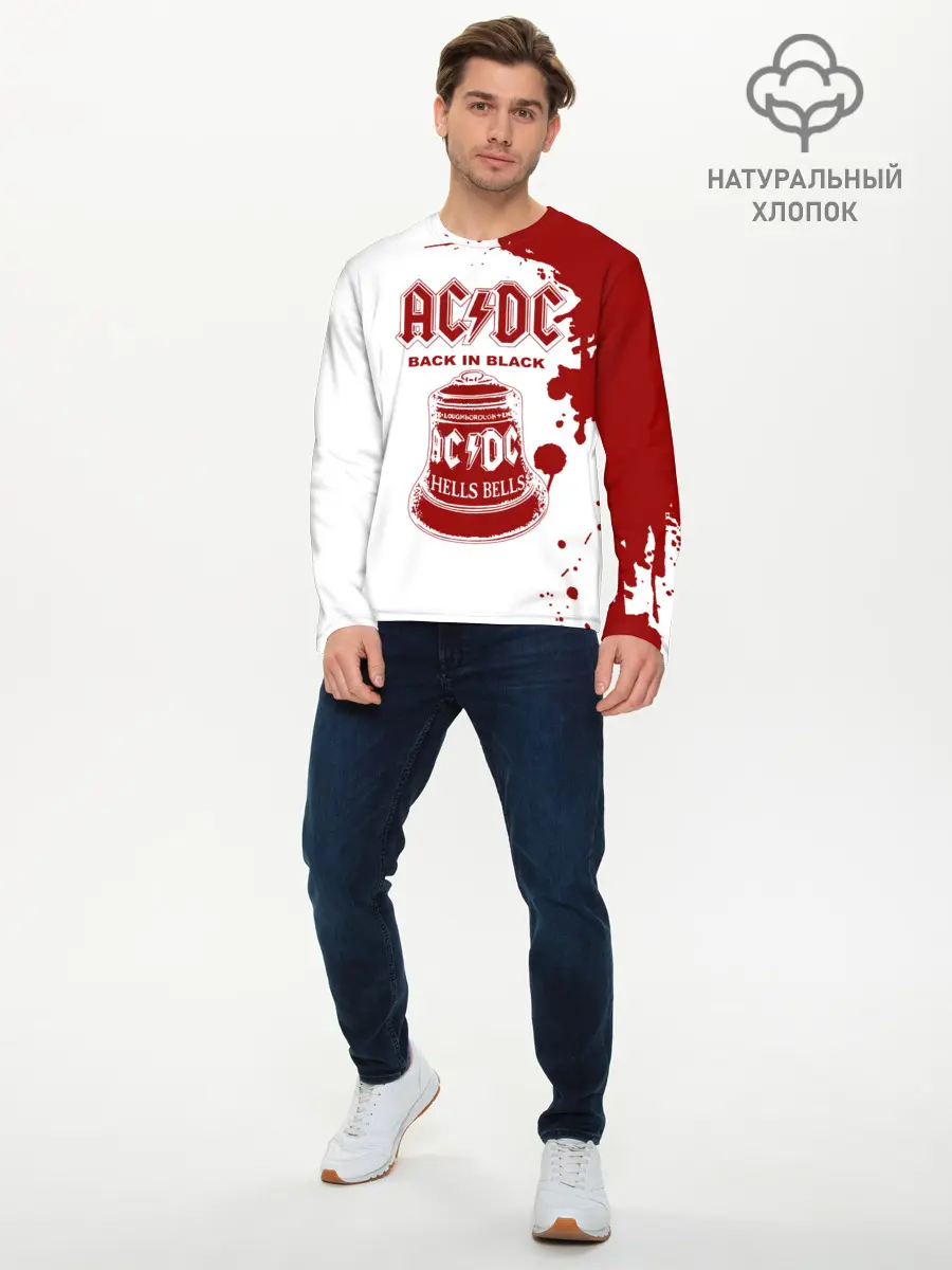 Мужской лонгслив базовый / AC/DC Back in Black (P007_P004ooo2115735, P004ooo2115735)