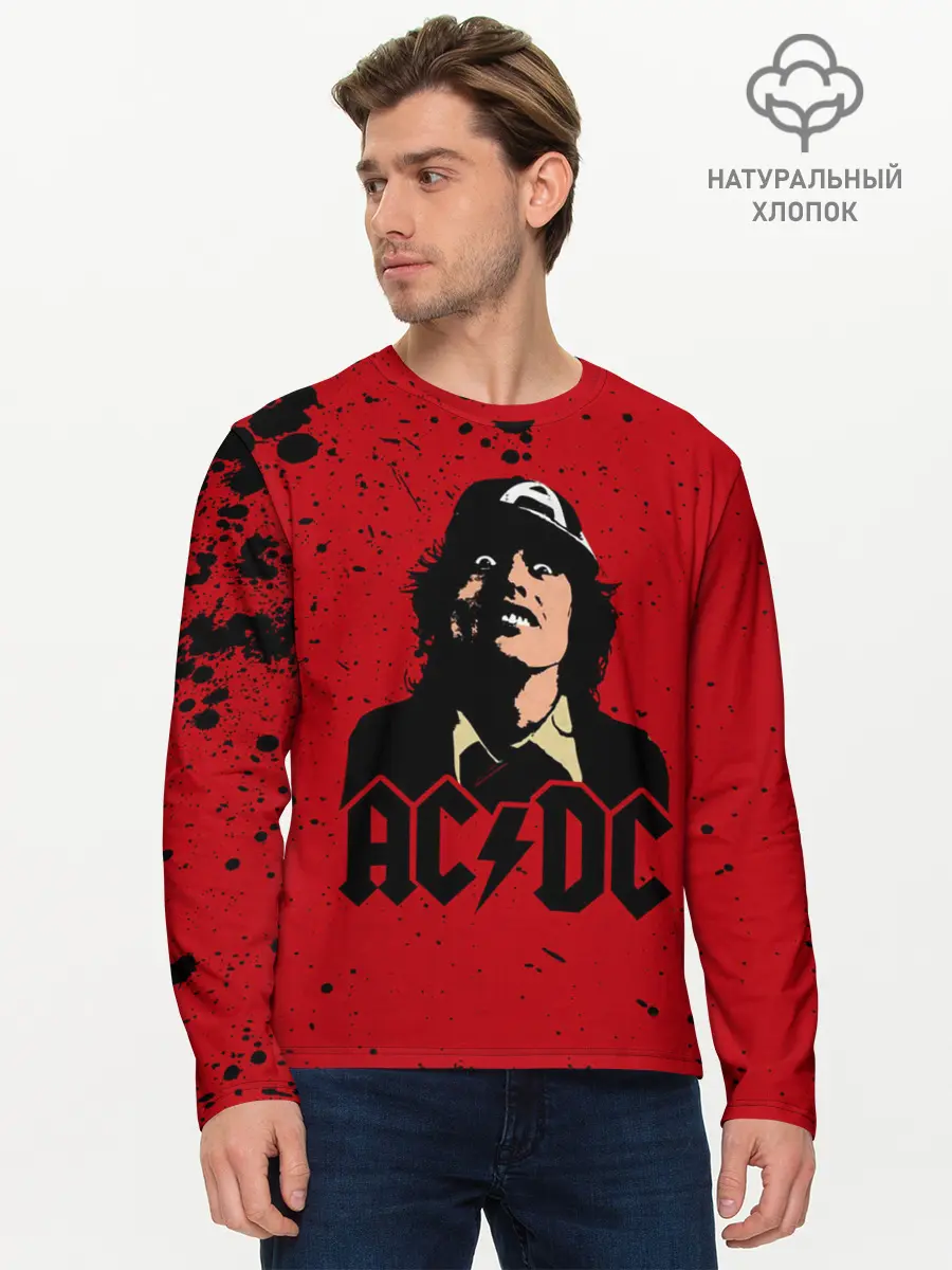 Мужской лонгслив базовый / AC/DC (P007_P004ooo2115773, P004ooo2115773)