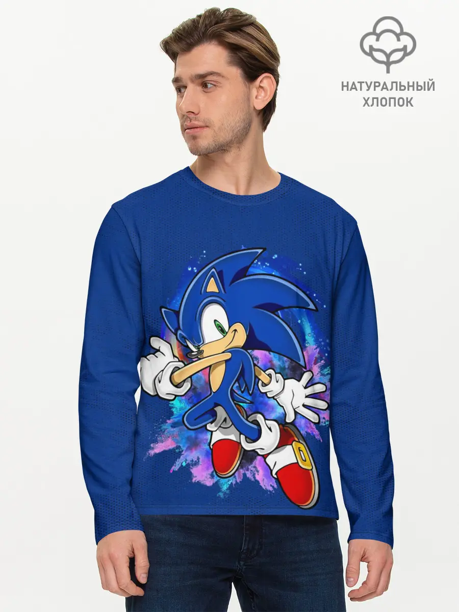 Мужской лонгслив базовый / Sonic (P007_P004ooo2113591, P004ooo2113591)