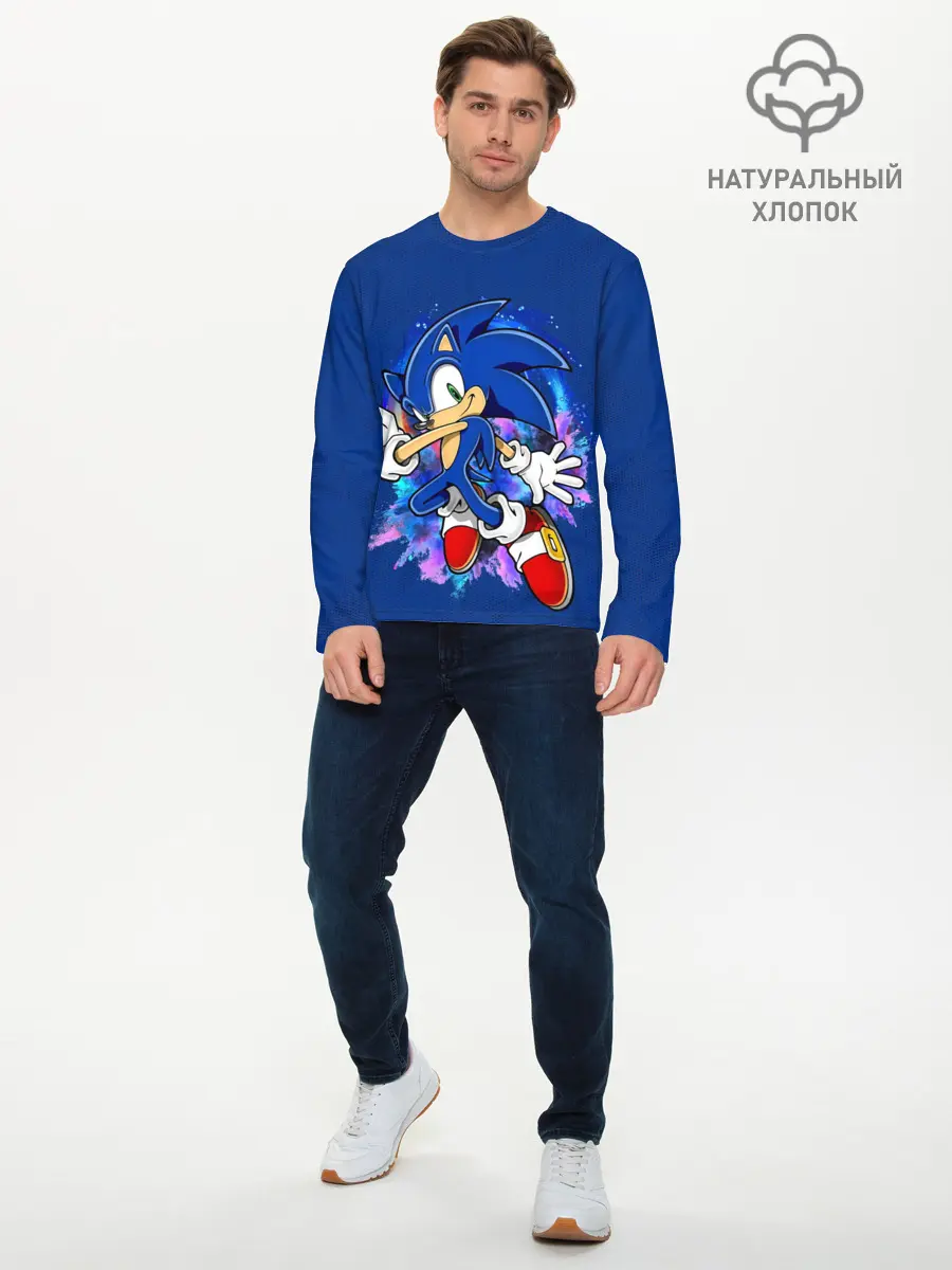Мужской лонгслив базовый / Sonic (P007_P004ooo2113591, P004ooo2113591)