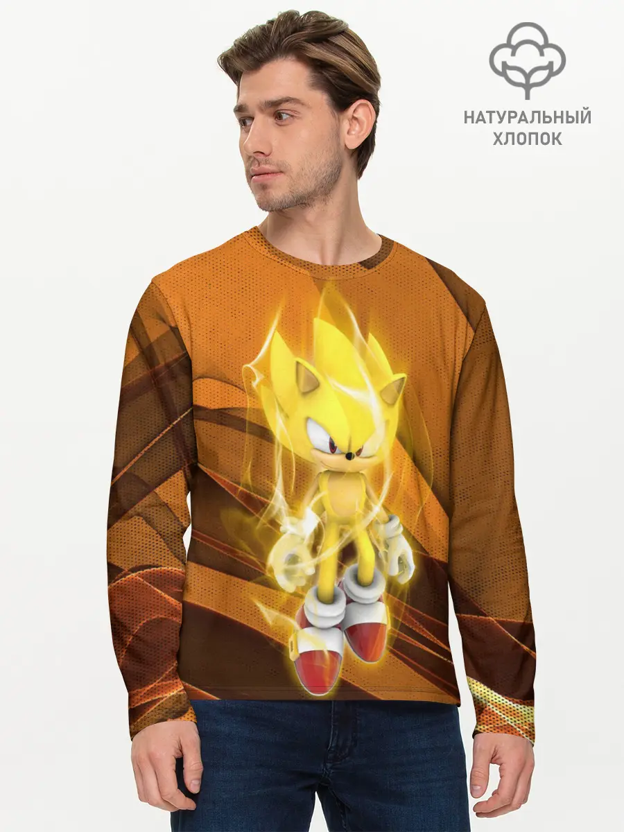 Мужской лонгслив базовый / Sonic (P007_P004ooo2113613, P004ooo2113613)