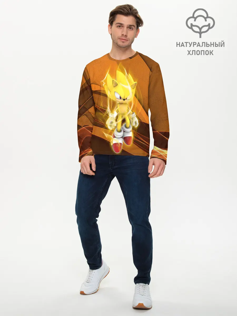 Мужской лонгслив базовый / Sonic (P007_P004ooo2113613, P004ooo2113613)