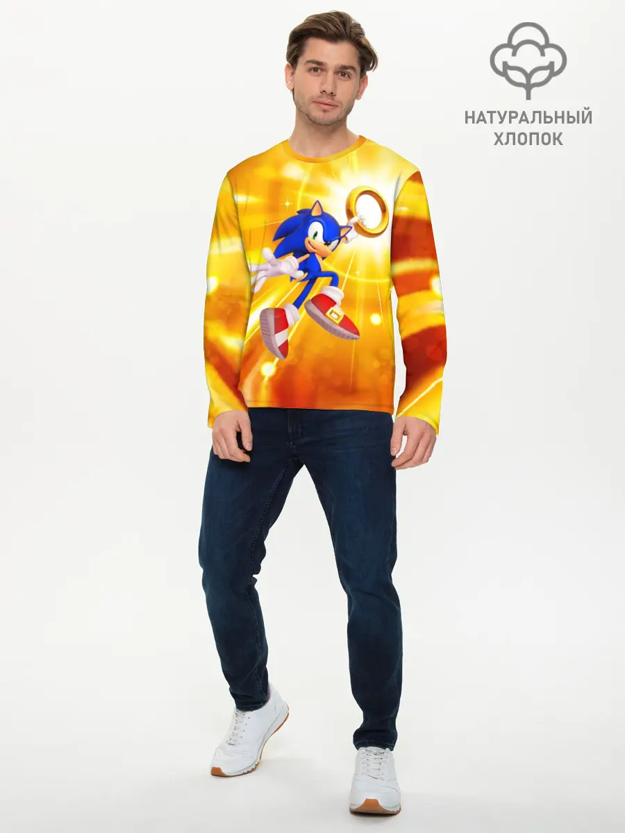 Мужской лонгслив базовый / Sonic (P007_P004ooo2116589, P004ooo2116589)