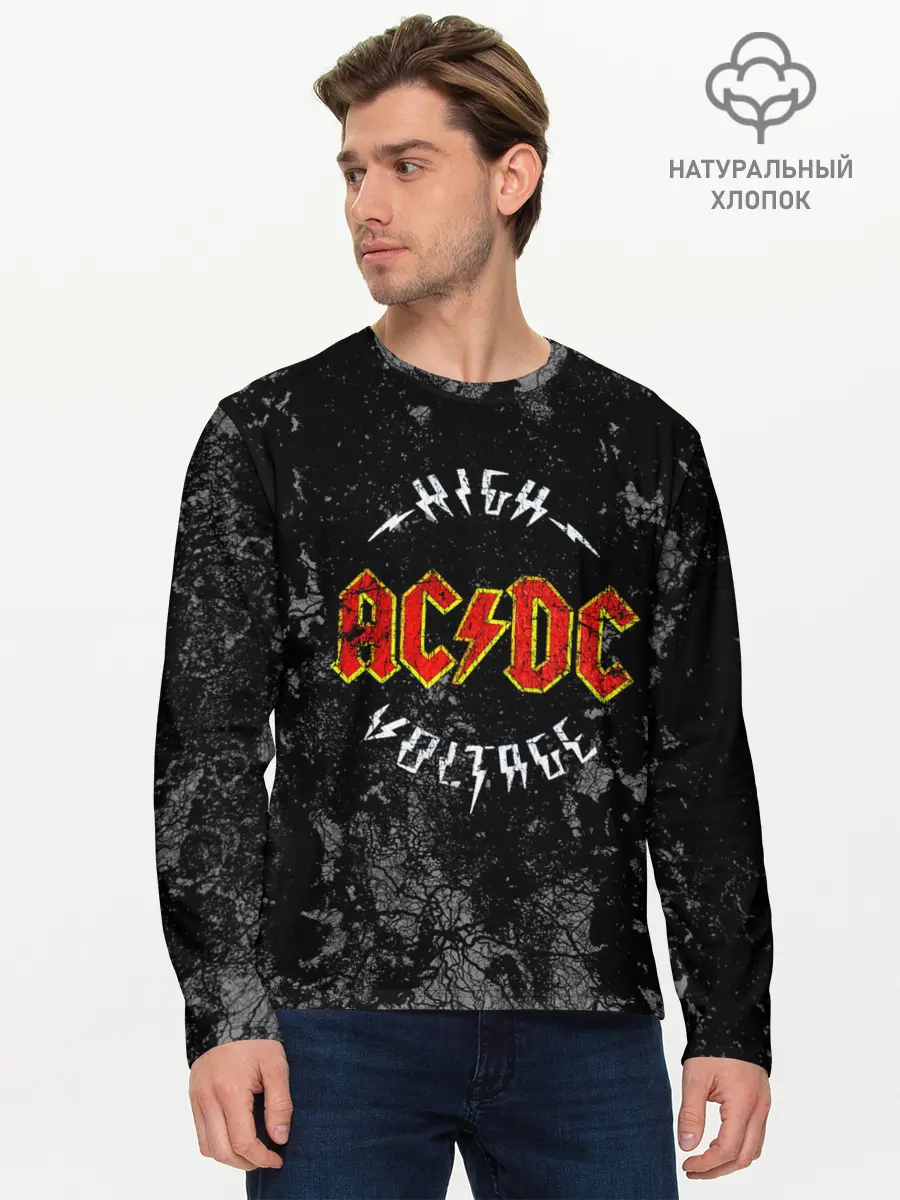 Мужской лонгслив базовый / AC/DC (P007_P004ooo2116605, P004ooo2116605)