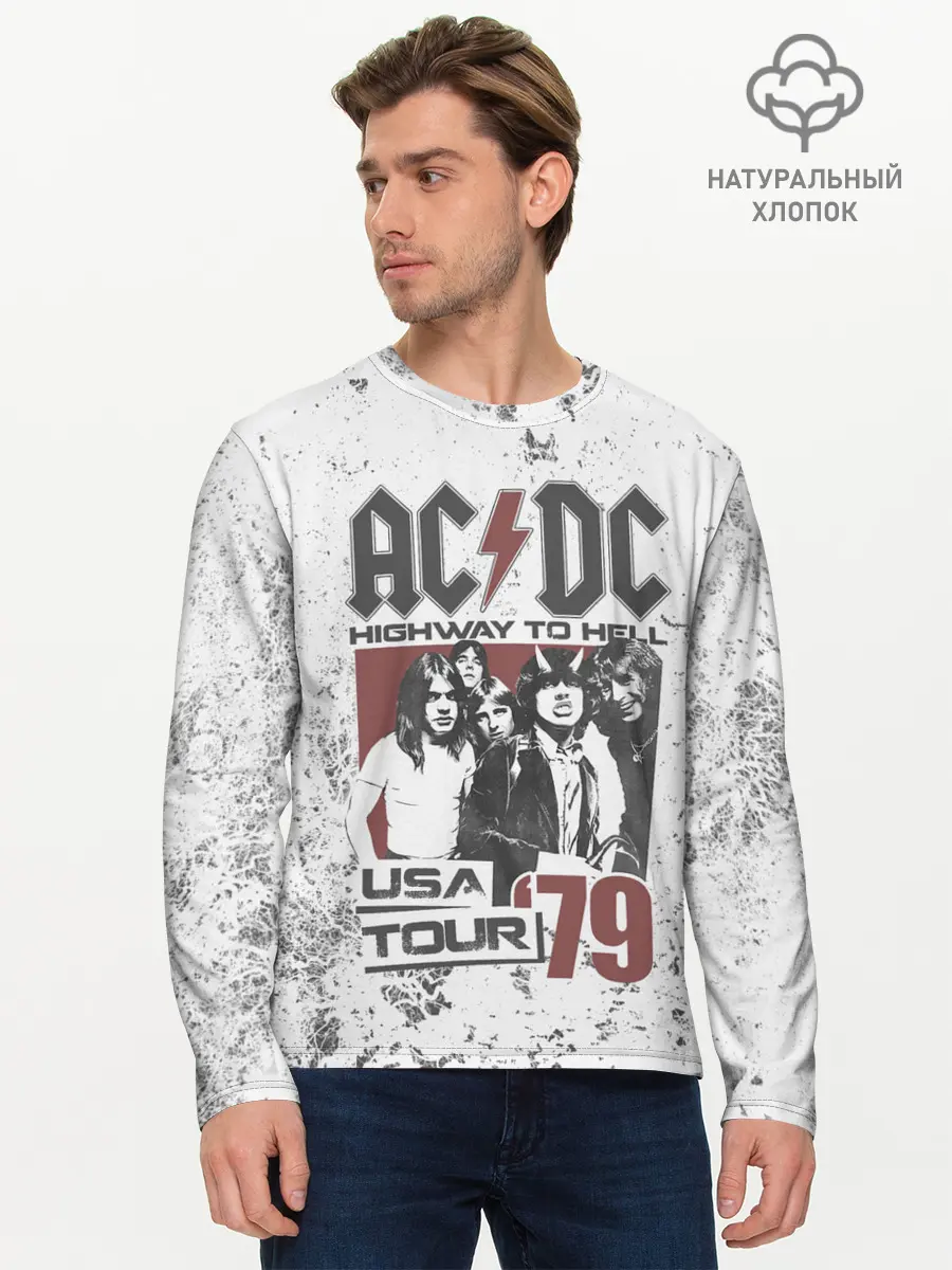 Мужской лонгслив базовый / AC/DC (P007_P004ooo2116613, P004ooo2116613)