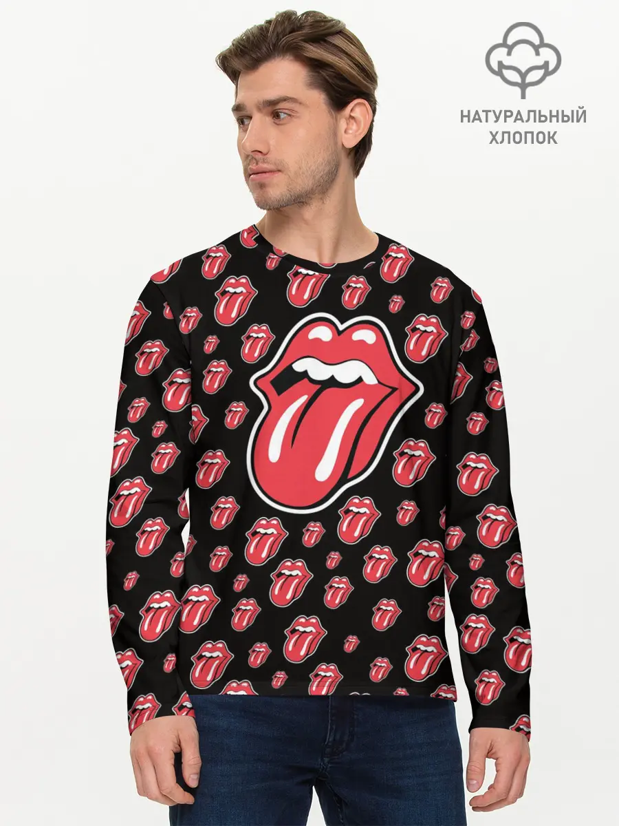 Мужской лонгслив базовый / rolling stones (P007_P004ooo2119225, P004ooo2119225)