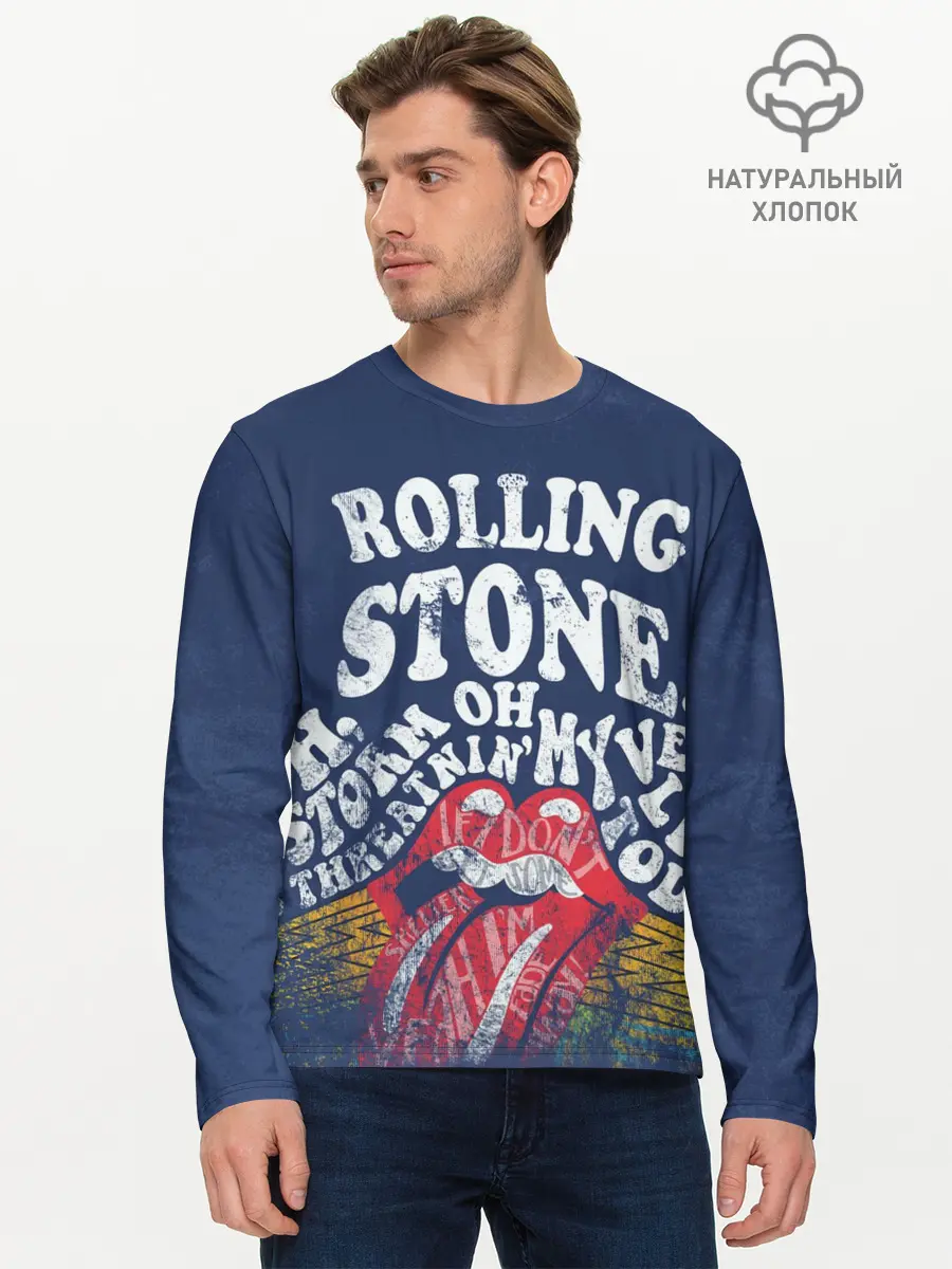 Мужской лонгслив базовый / Rolling Stone (P007_P004ooo2119253, P004ooo2119253)