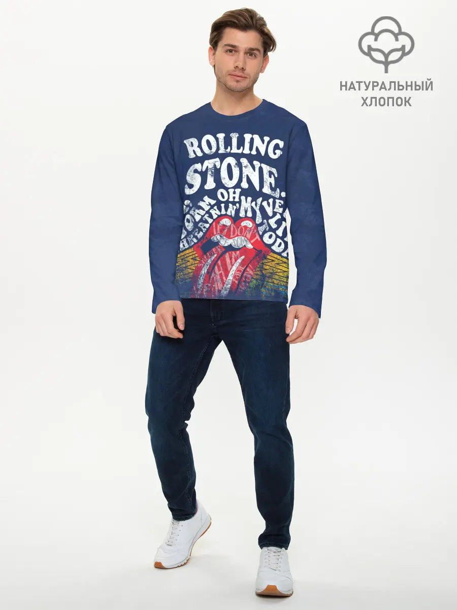 Мужской лонгслив базовый / Rolling Stone (P007_P004ooo2119253, P004ooo2119253)