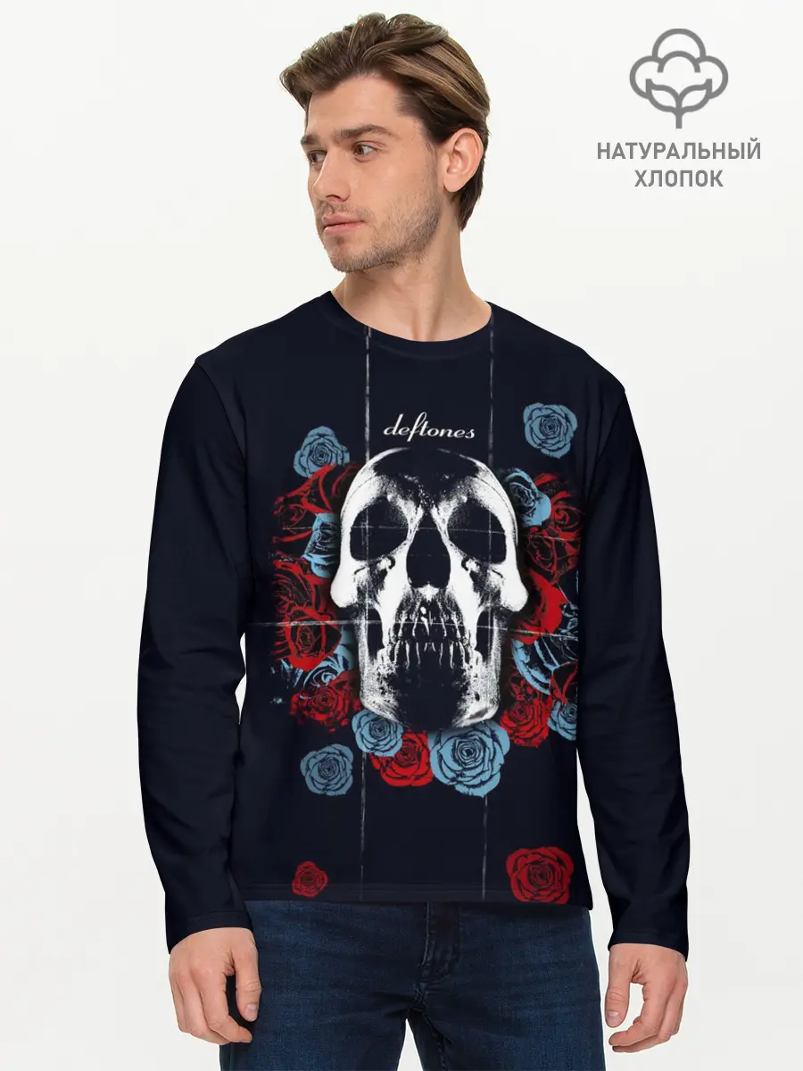 Мужской лонгслив базовый / Deftones Rose (P007_P004ooo2120043, P004ooo2120043)