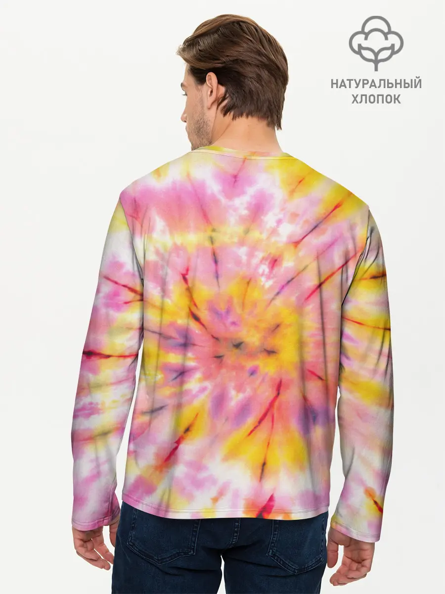Мужской лонгслив базовый / Rolling Stones tie-dye (P007_P004ooo2119329, P004ooo2119329)