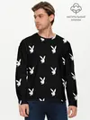 Мужской лонгслив базовый / ПЛЕЙБОЙ ПАТТЕРН | PLAYBOY PATTERN (P007_P004ooo2123045, P004ooo2123045)