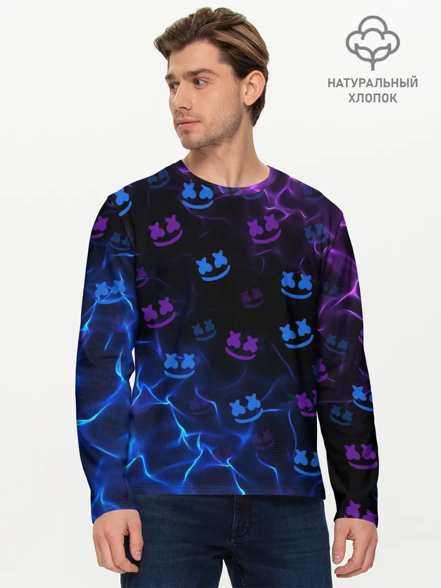 Мужской лонгслив базовый / Marshmello (P007_P004ooo2122473, P004ooo2122473)