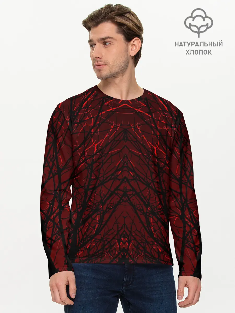 Мужской лонгслив базовый / Ветви (P007_P004ooo2129069, P004ooo2129069)