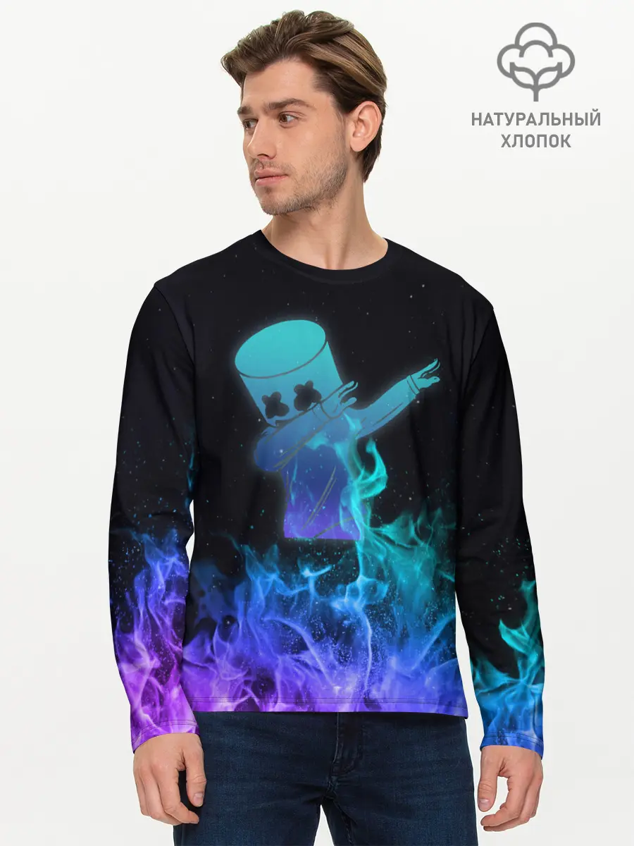 Мужской лонгслив базовый / Marshmello Fortnite (P007_P004ooo2134103, P004ooo2134103)