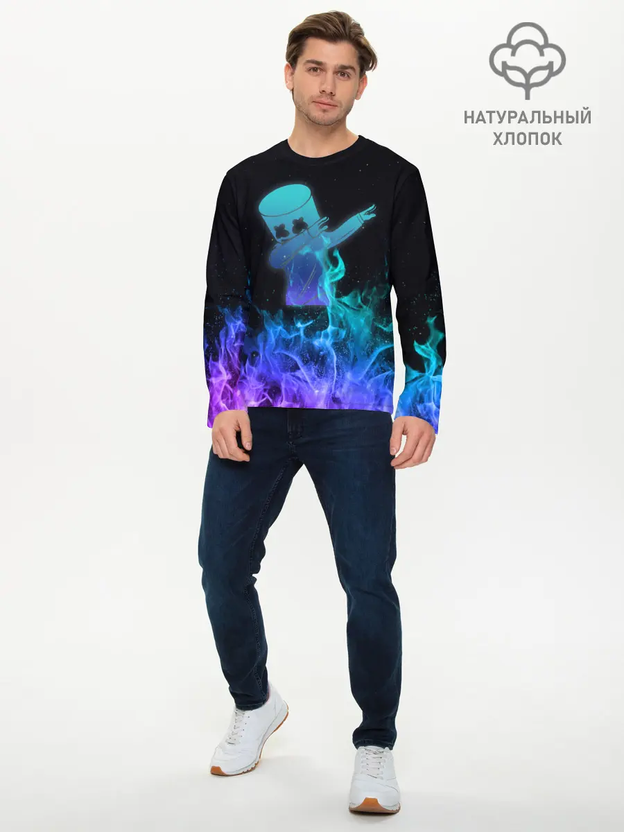 Мужской лонгслив базовый / Marshmello Fortnite (P007_P004ooo2134103, P004ooo2134103)