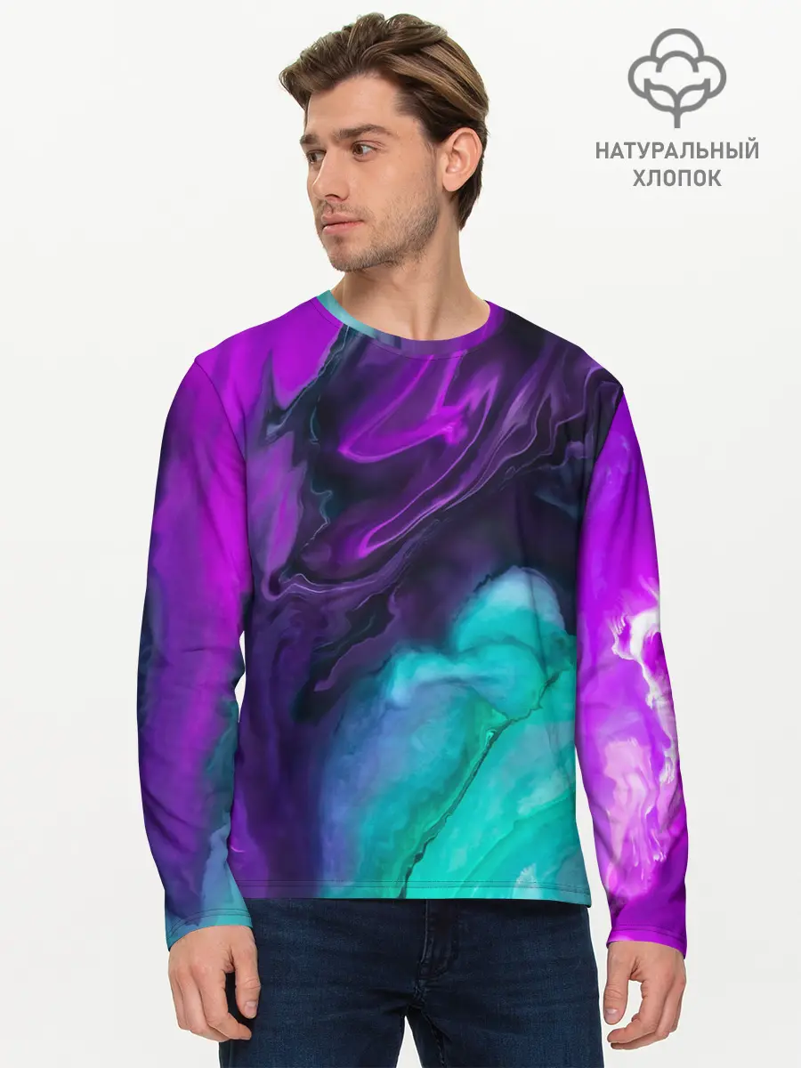 Мужской лонгслив базовый / NEON WAVES (P007_P004ooo2138537, P004ooo2138537)