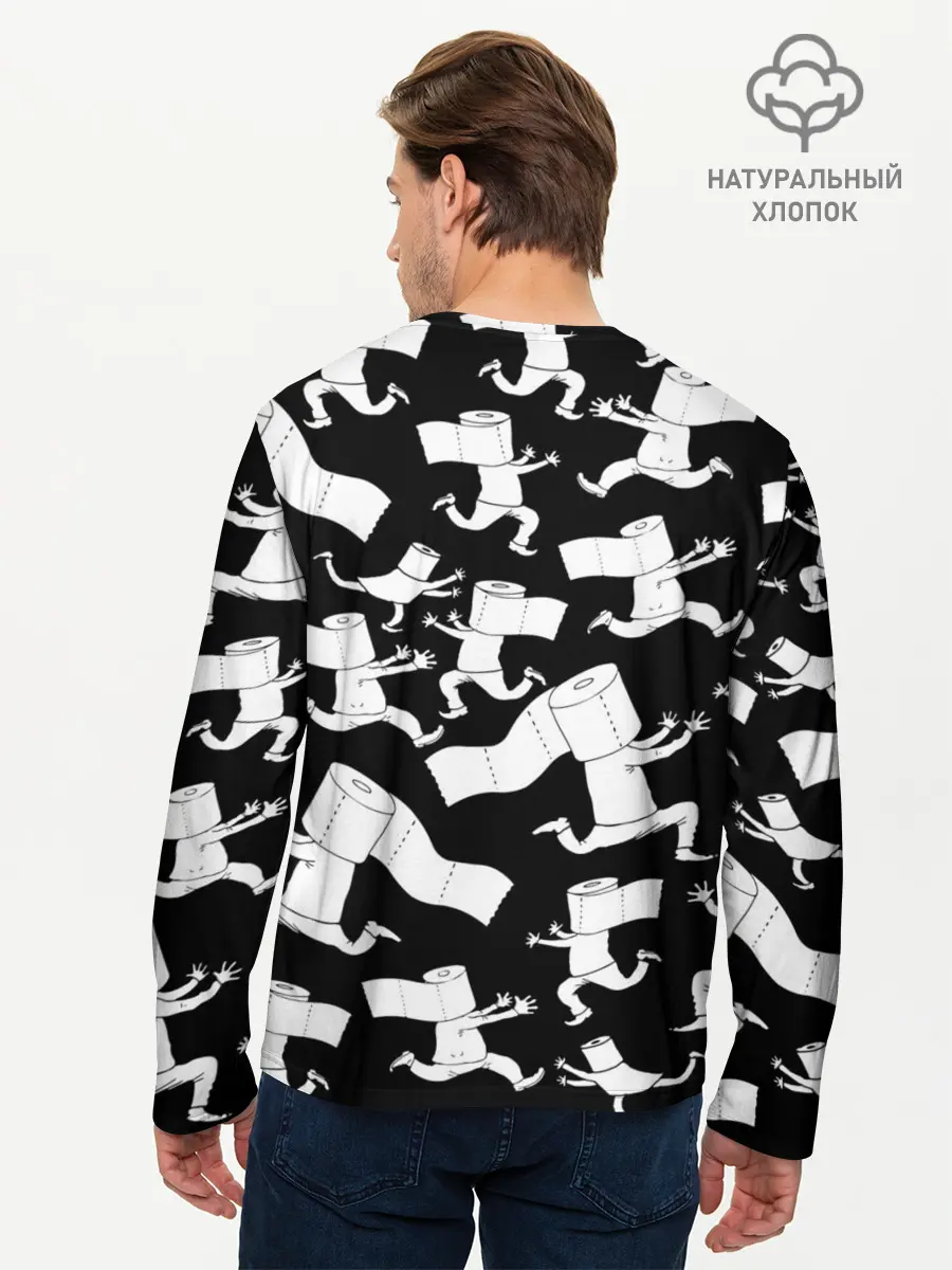 Мужской лонгслив базовый / Коронавирус (P007_P004ooo2137949, P004ooo2137949)