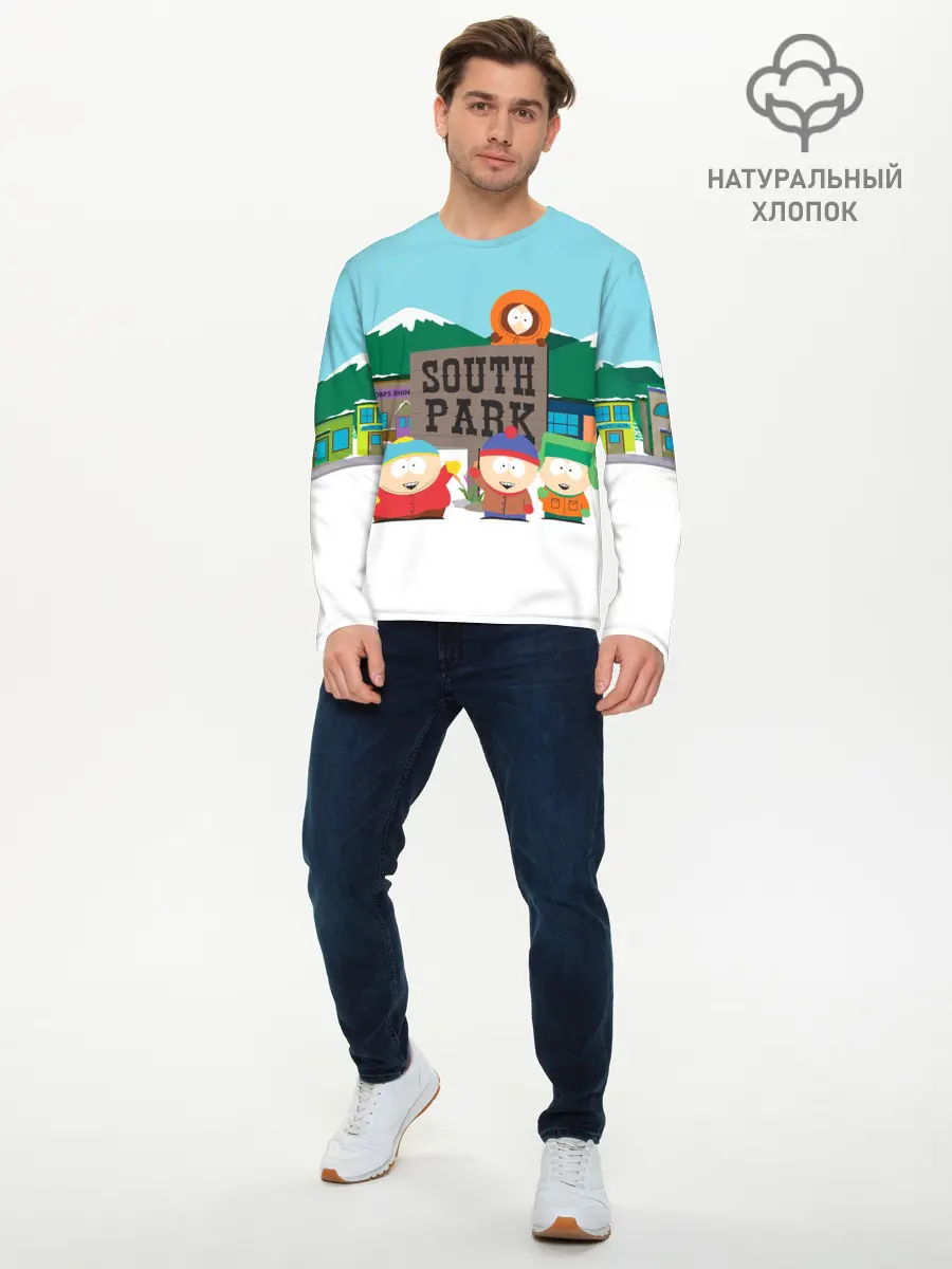Мужской лонгслив базовый / Южный Парк (P007_P004ooo2140795, P004ooo2140795)