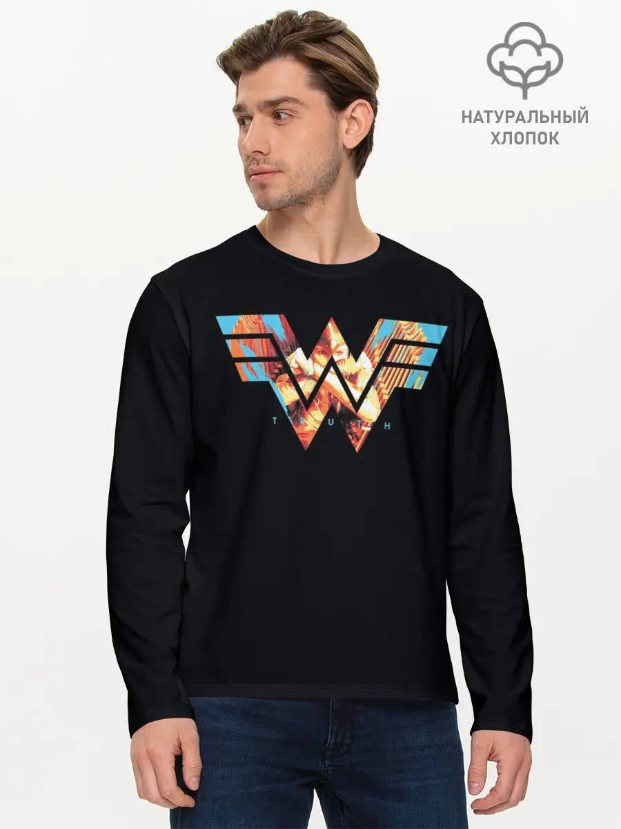 Мужской лонгслив базовый / Wonder Woman (P007_P004ooo2140771, P004ooo2140771)