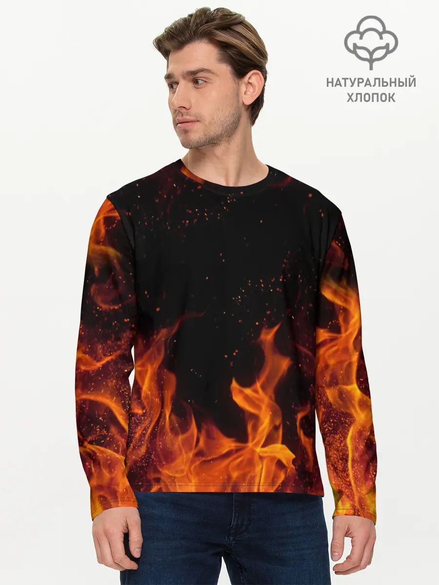 Мужской лонгслив базовый / ОГОНЬ | FIRE (P007_P004ooo2145021, P004ooo2145021)