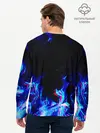 Мужской лонгслив базовый / СИНИЙ ОГОНЬ ГЛИТЧ | BLUE FIRE GLITCH (P007_P004ooo2145069, P004ooo2145069)