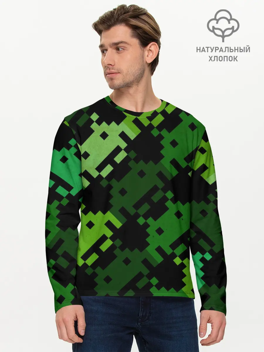 Мужской лонгслив базовый / Space Invaders (P007_P004ooo2145407, P004ooo2145407)