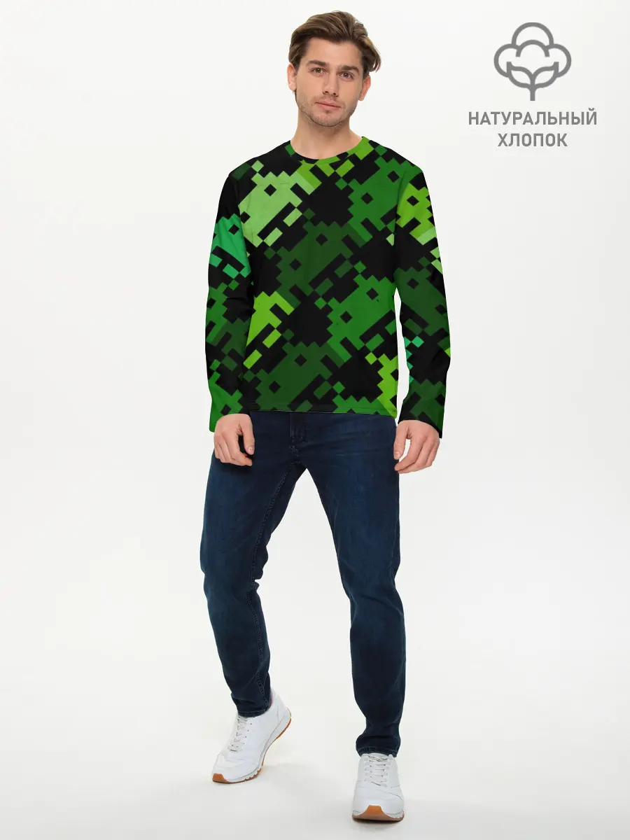 Мужской лонгслив базовый / Space Invaders (P007_P004ooo2145407, P004ooo2145407)