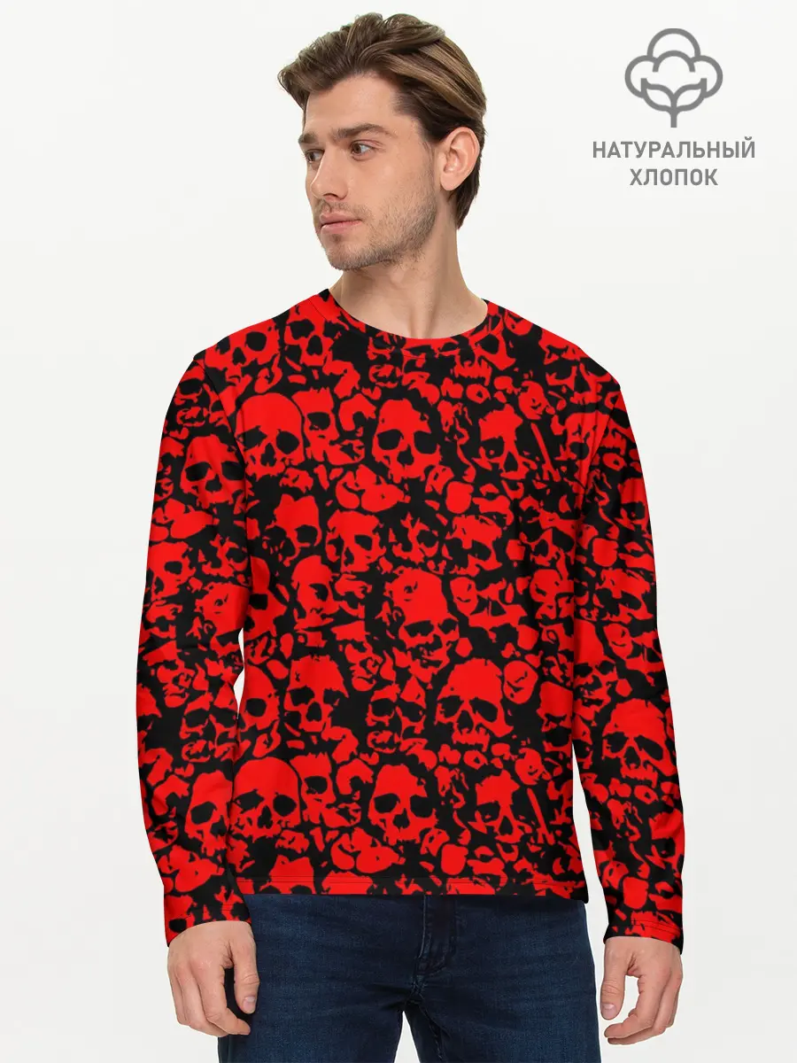 Мужской лонгслив базовый / КРАСНЫЕ ЧЕРЕПА | RED SKULL (P007_P004ooo2146091, P004ooo2146091)