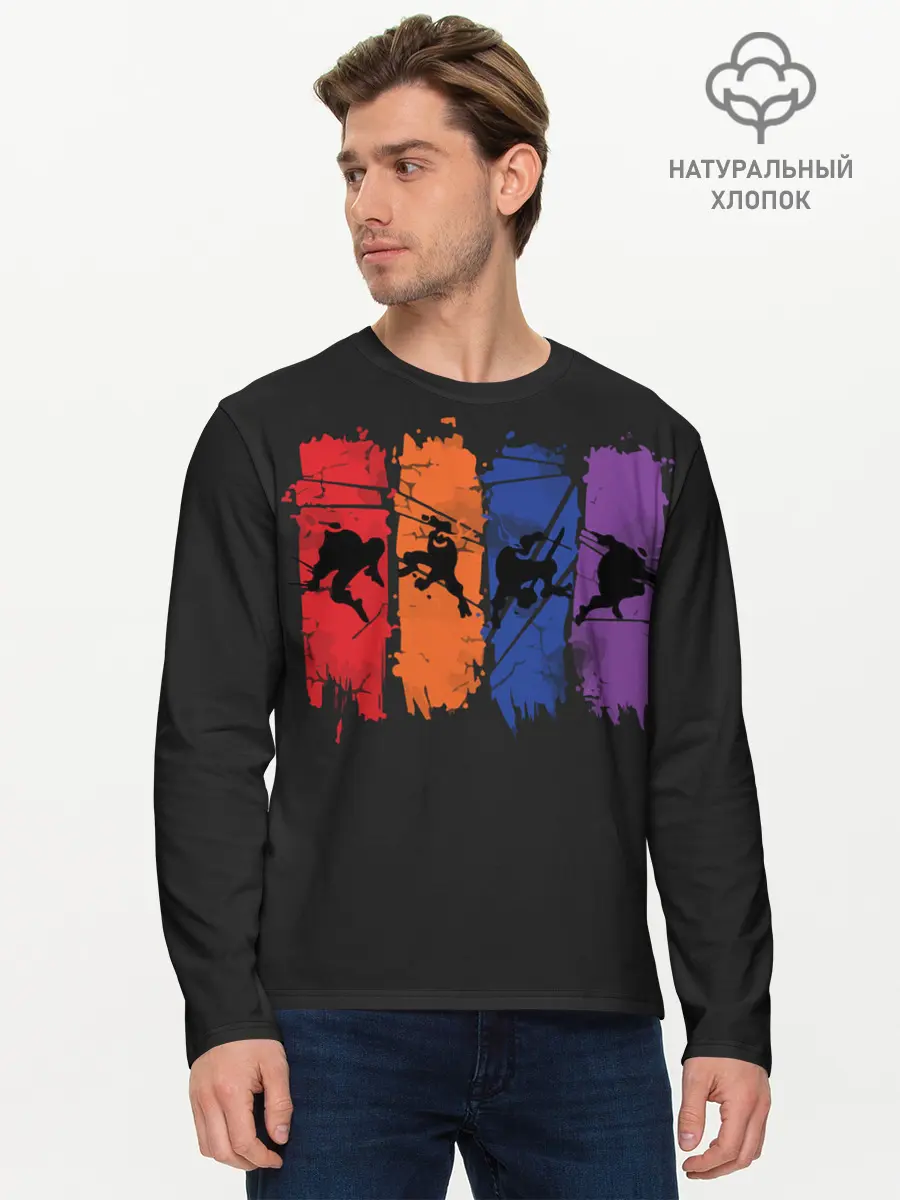 Мужской лонгслив базовый / Черепашки ниндзя (P007_P004ooo2148335, P004ooo2148335)
