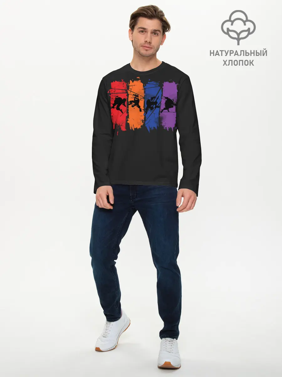 Мужской лонгслив базовый / Черепашки ниндзя (P007_P004ooo2148335, P004ooo2148335)