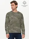 Мужской лонгслив базовый / листья пальмы (P007_P004ooo2160303, P004ooo2160303)