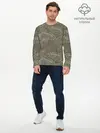 Мужской лонгслив базовый / листья пальмы (P007_P004ooo2160303, P004ooo2160303)