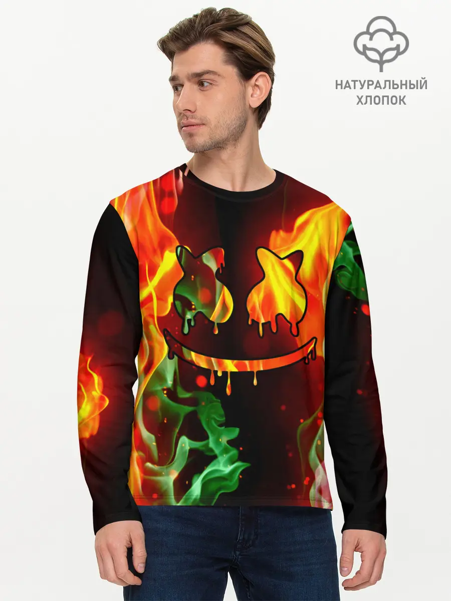 Мужской лонгслив базовый / Marshmello (P007_P004ooo2162317, P004ooo2162317)
