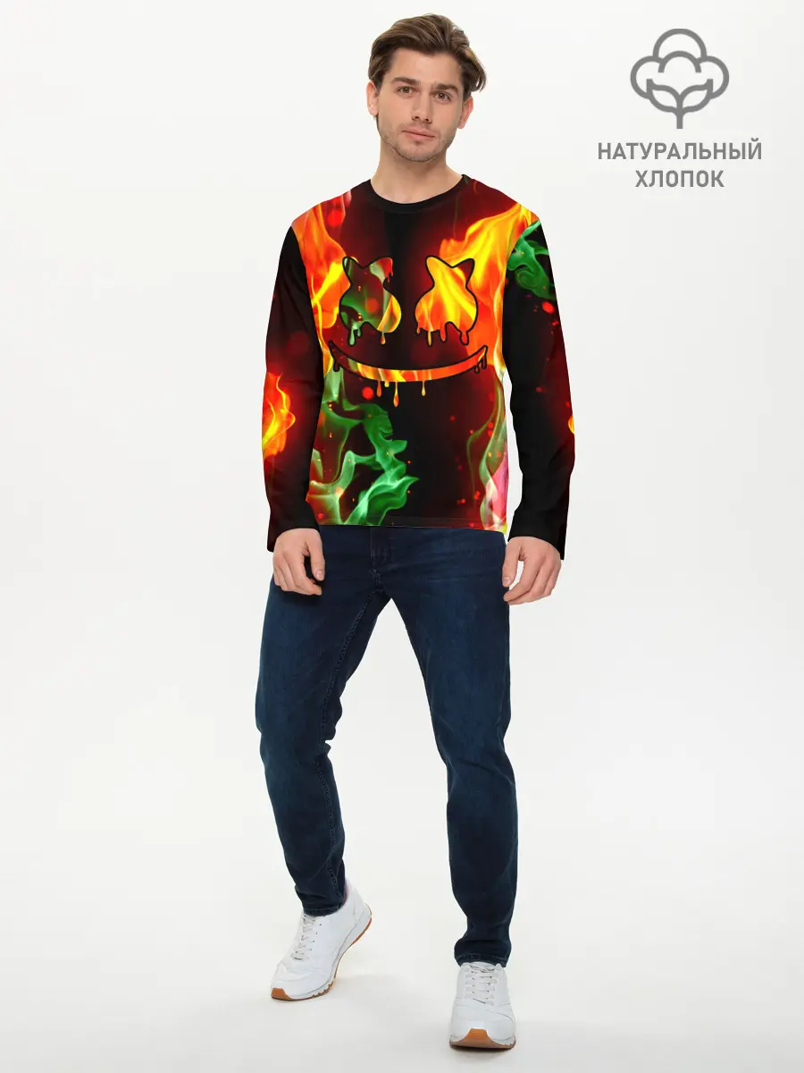 Мужской лонгслив базовый / Marshmello (P007_P004ooo2162317, P004ooo2162317)