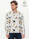 Мужской лонгслив базовый / Котики. (P007_P004ooo2165821, P004ooo2165821)