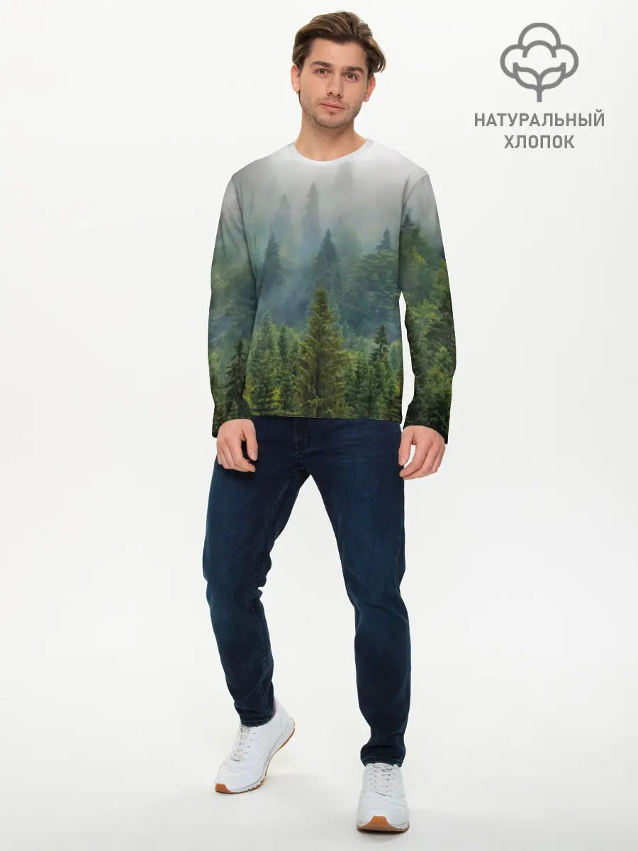 Мужской лонгслив базовый / Лес (P007_P004ooo2177107, P004ooo2177107)